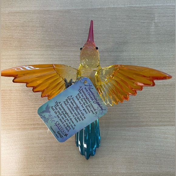 3 Ganz Crystal Expression Acrylic Hummingbird 6” Ornaments with Charm - NWT - Picture 4 of 15
